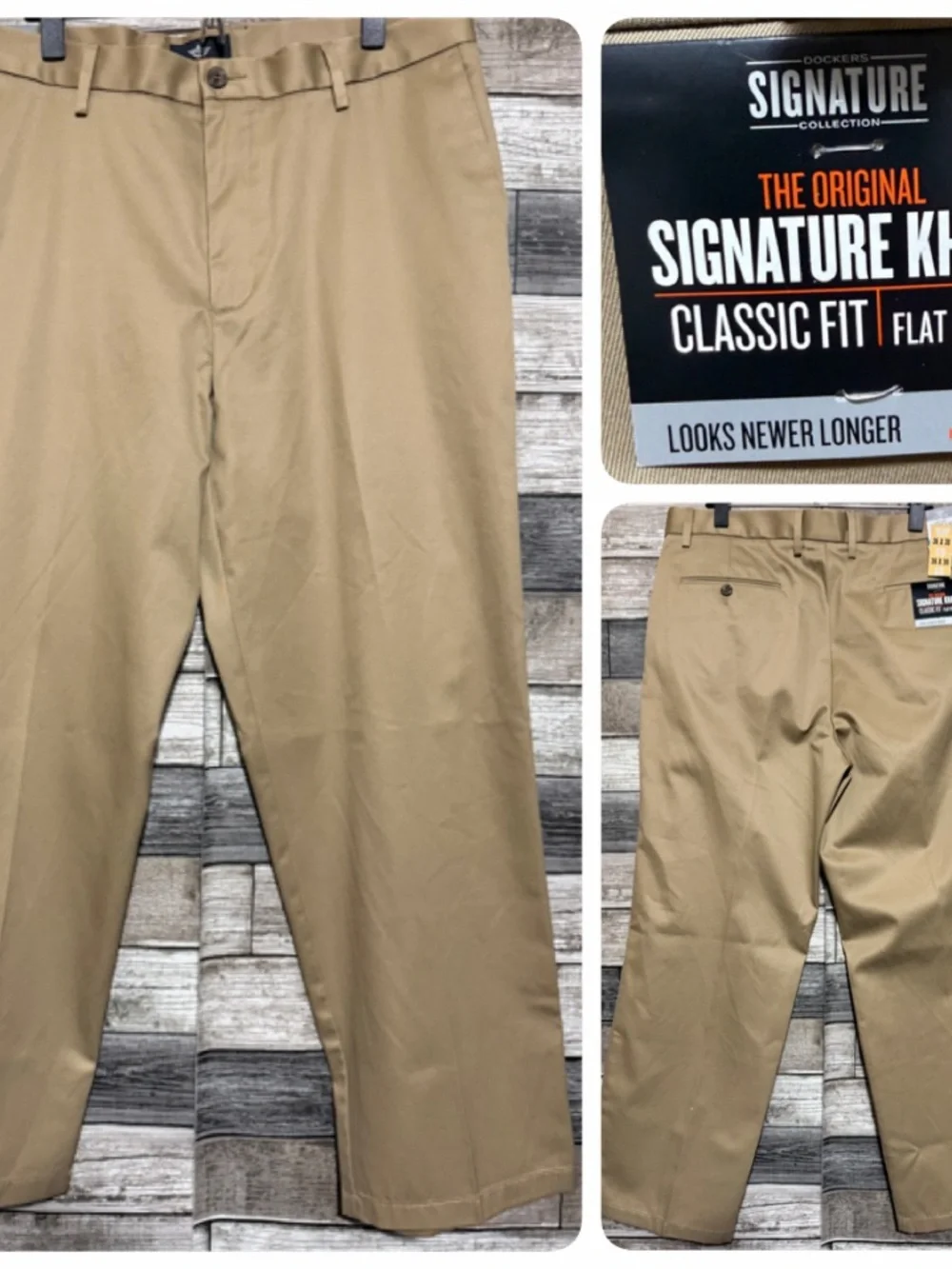 Dockers Signature Khaki Classic Fit Pants Men’s 36x30 Tan 100% Cotton